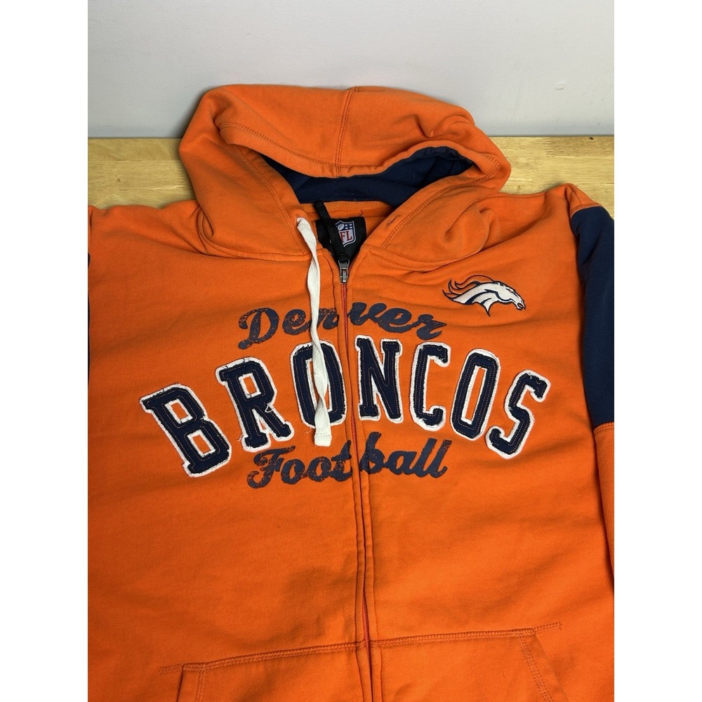 Denver Broncos G-III Mens 4XL Orange‎ Stitched NFL Football Full Zip Hoodie - Picture 2 of 14